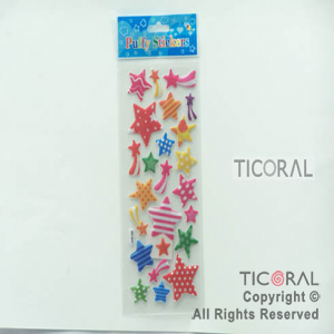 STICKER ESTRELLAS AFELPADO BRILLO (25X9CM) HS5645-6 x 12